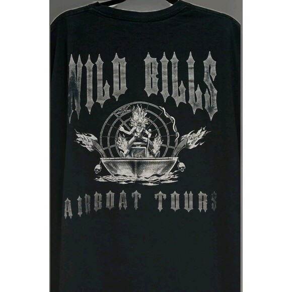 Wild Bills Airboat Tours Shirt Men’s 2XL OSG Swamp Gangster Tee Black Fader Y2K - Picture 5 of 6